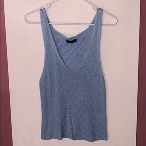 Baby blue fancy knit tank